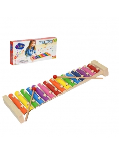 Doğal Ahşap Kutuda 15 Notalı Ksilofon Oyuncak Müzik Aleti