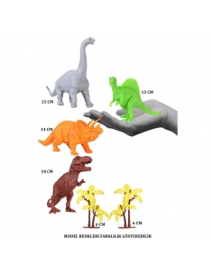 713 Toy Play 6 Parça Dinozor Figür Seti 14-18 cm 2