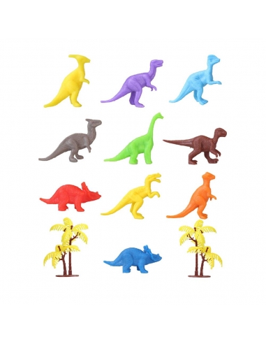 683 Toy Play 12 Parça Renkli Mini Dinozor Figür Seti 4-6 cm