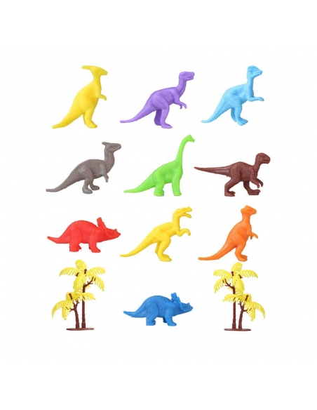 683 Toy Play 12 Parça Renkli Mini Dinozor Figür Seti 4-6 cm