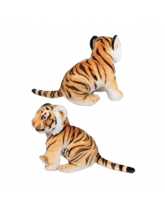 Gerçekçi Kükreyen Peluş Oturan Kaplan Peluş Oyuncak 26 cm 2