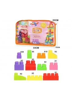 Play Blox Yapı Oyuncakları 56 Parça Çantalı Parlak Renkler Mega Blok Seti 2892 2