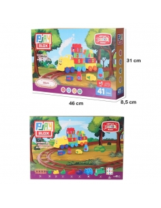 Play Blox Oyuncak Tren Seti 41 Parça Sayılar ve Alfabe Treni Parlak Renkler Mega Blok Seti 2403 2