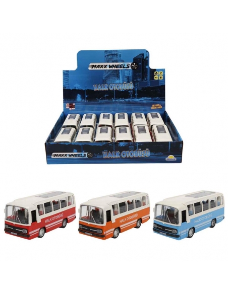 Maxx Wheels Sesli ve Işıklı Nostaljik Halk Otobüsü 15 cm. 1 Adet Fiyatıdır