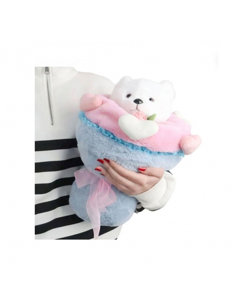Sevgi Buketi Peluş Ayıcıklı Peluş Çiçek Buketi 40 cm