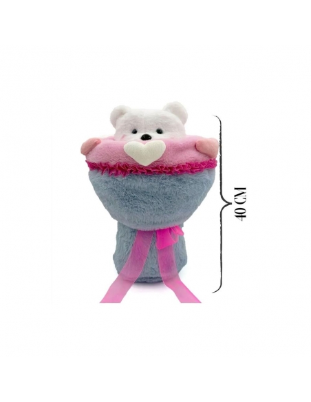 Sevgi Buketi Peluş Ayıcıklı Peluş Çiçek Buketi 40 cm