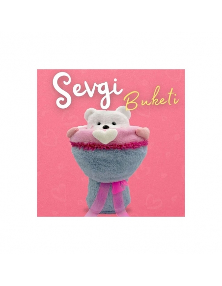 Sevgi Buketi Peluş Ayıcıklı Peluş Çiçek Buketi 40 cm
