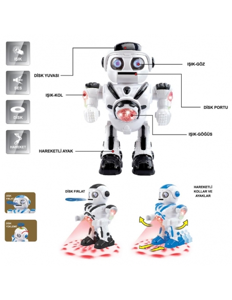DF-6022 IŞIKLI VE MÜZİKLİ DİSK ATAN UZAYLI ROBOT