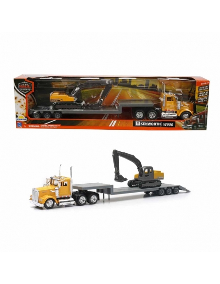 1:43 Long Haul Kenworth Taşıyıcı Tır ve Ekskavatör