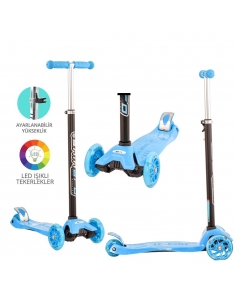 Torutoys Mavi Twist Işıklı Scooter