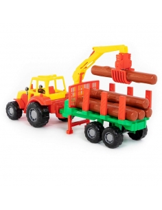 Römorklu Kereste Taşıyan Oyuncak Traktör 2