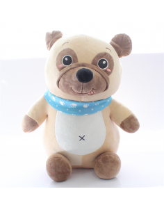 Oturan Fularlı Yavru Pug ve Kurt Peluş Oyuncak 40Cm 1 Adet Fiyatıdır 2