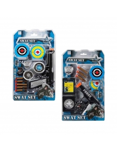 Aksesuarlı Silah Seti ile genç polisler görev başına 2