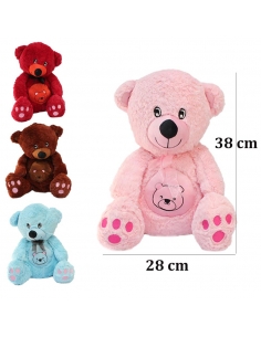 Göbekli Oturan Peluş Ayı 38 cm 2