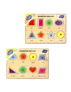 Ahşap Tutmalı Geometrik Şekiller Puzzle 1 Adet Fiyatıdır