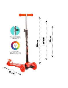 Torutoys Kırmızı Twist Işıklı Scooter Kırmızı 2